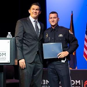 Cadet Sgt. Nicholas Higgins with Scott McGowan